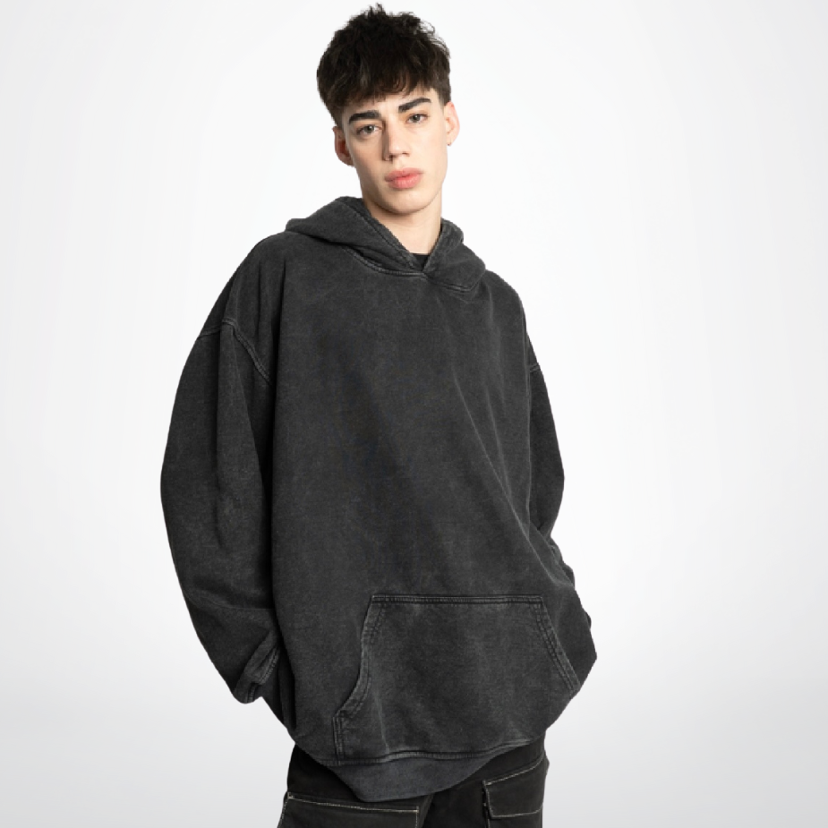 POLERON OVERSIZE NEGRO O ACID WASH